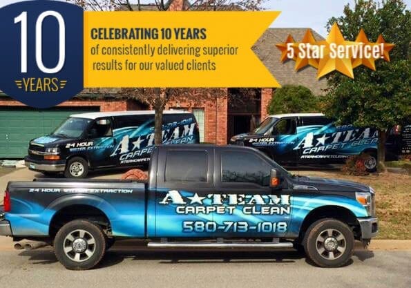 Carpet cleaning service celebrating 10 years.