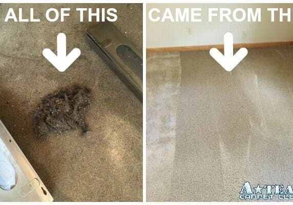 A carpet cleaning machine and some dirt on the floor