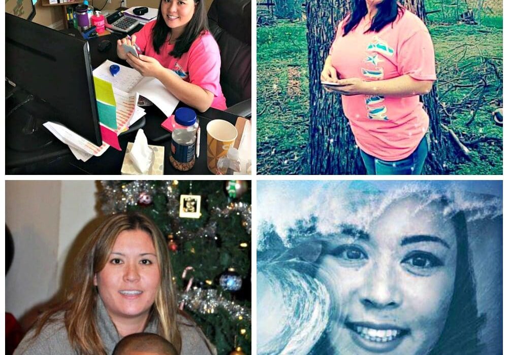 A collage of women with different faces and hair.